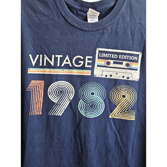 Vintage 1982 Limited Edition T-Shirt Navy Blue Womens XL - Picture 5 of 5